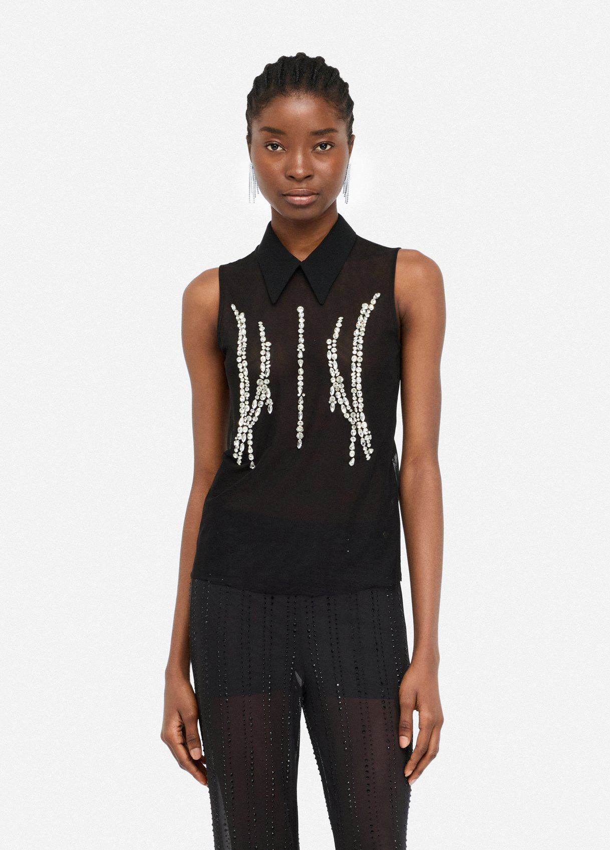 Top Liu Jo Vintage – Tulle Avec Strass – Taille M – Made In Italy – Occasion Très Bon état