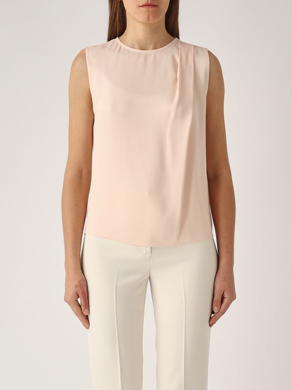 Twinset Canottiera Raso Bianca Top Twinset In Raso Con Spalline