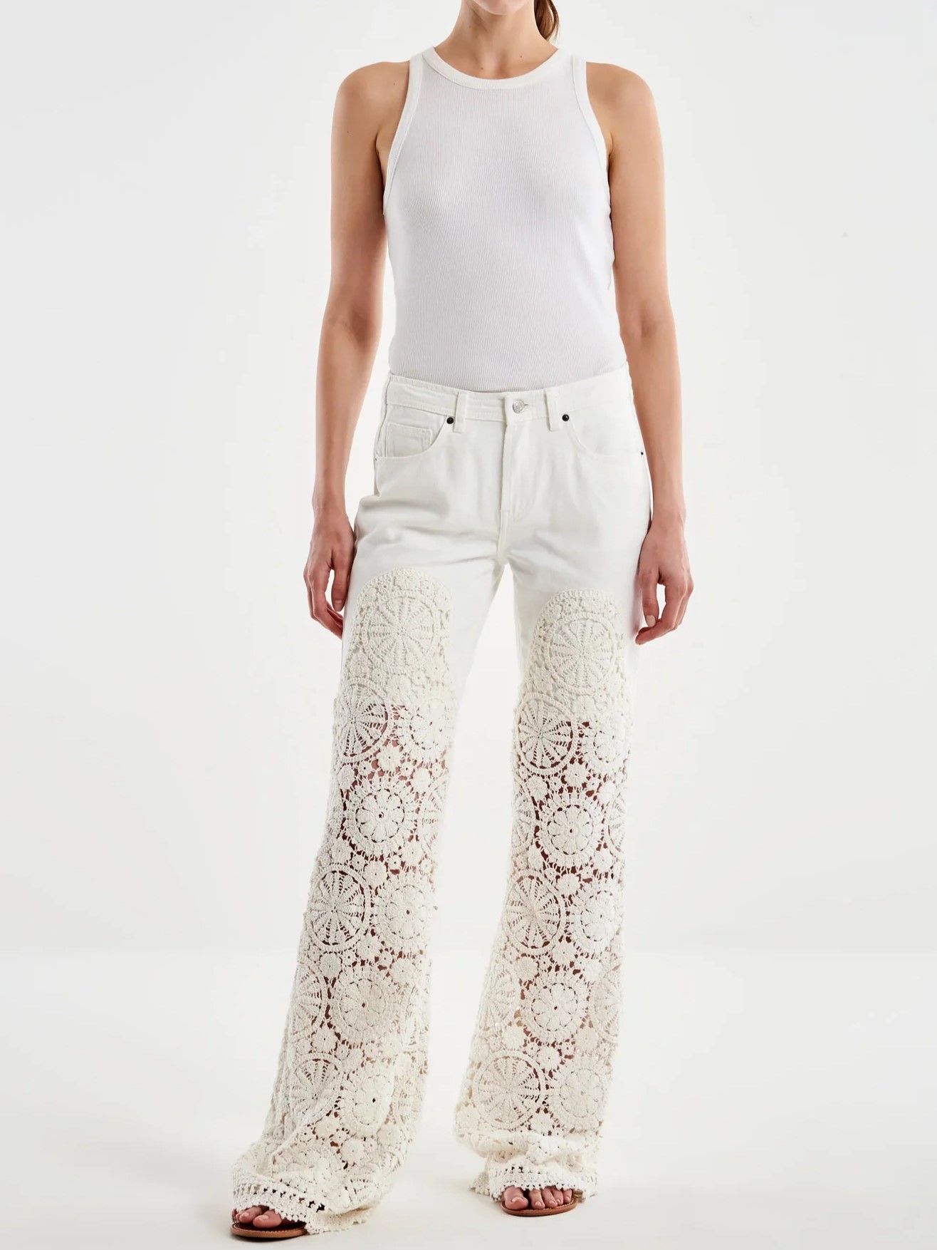 Denim Vicolo Pigiami Jeans Woman White VICOLO Urso Moda