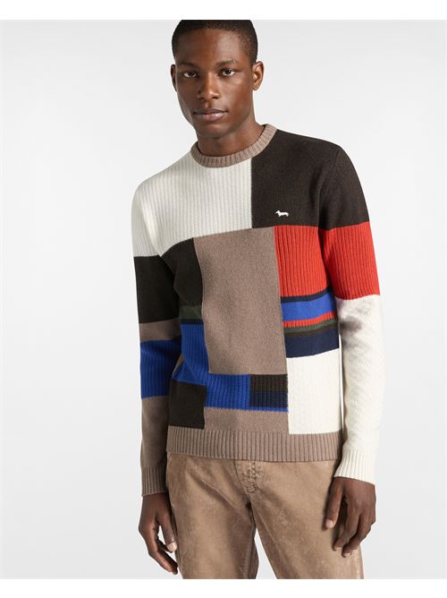 Pullover Girocollo Color Block