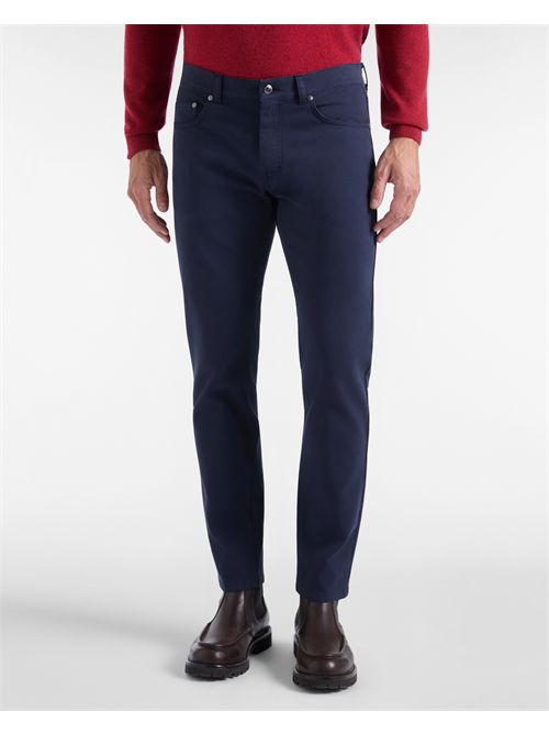 Pantalone Jeans 5 tasche Uomo in cotone stretch blu Narrow Fit