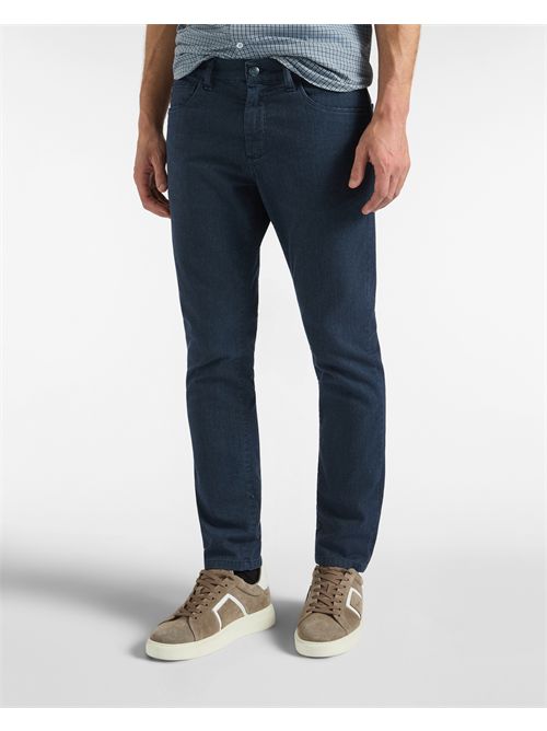 Pantalone 5 tasche Uomo in cotone stretch blu Slim Fit Made in Italy
