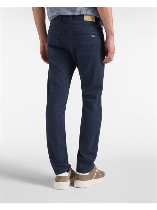 Pantalone 5 tasche Uomo in cotone stretch blu Slim Fit Made in Italy HARMONT & BLAINE | WSR001053617/801