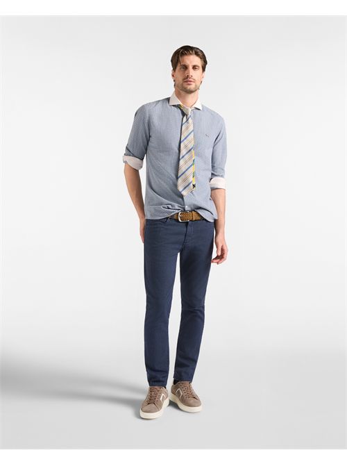 Pantalone 5 tasche Uomo in cotone stretch blu Slim Fit Made in Italy HARMONT & BLAINE | WSR001053617/801