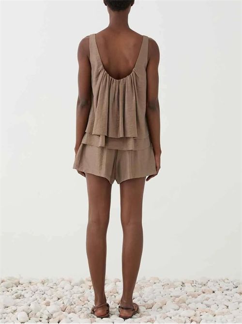 Top smanicato ELEH | SS260009/MARRONE