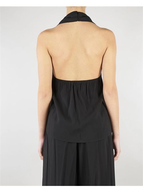 Top con scollo all'americana e volant. ELEH | SS260020/NERO