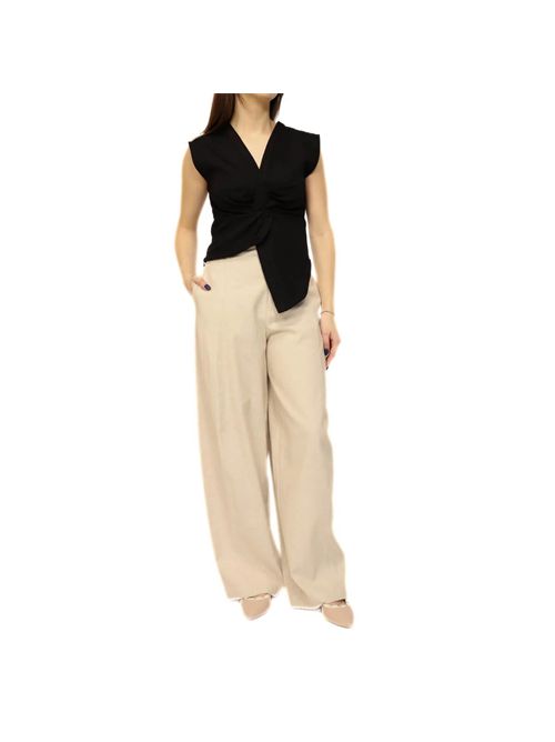 Top scollo a V e un nodo centrale ELEH | SS260032/NERO