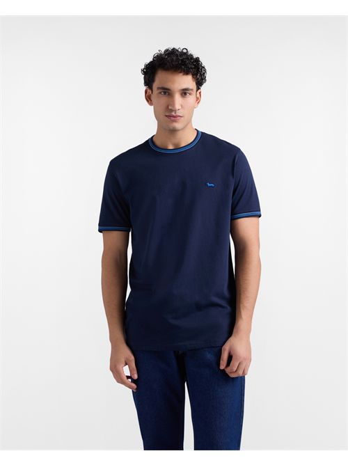 T-shirt Uomo Collo e Orli Rigati HARMONT & BLAINE | IRQ415021055/801