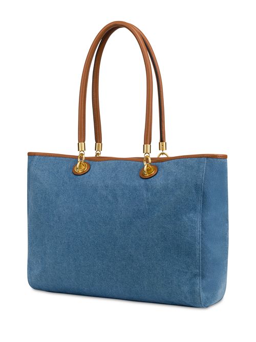 Tote Bag Capri In Jeans Blu/cuoio POLLINI | SC4602PP0OSH1/75A